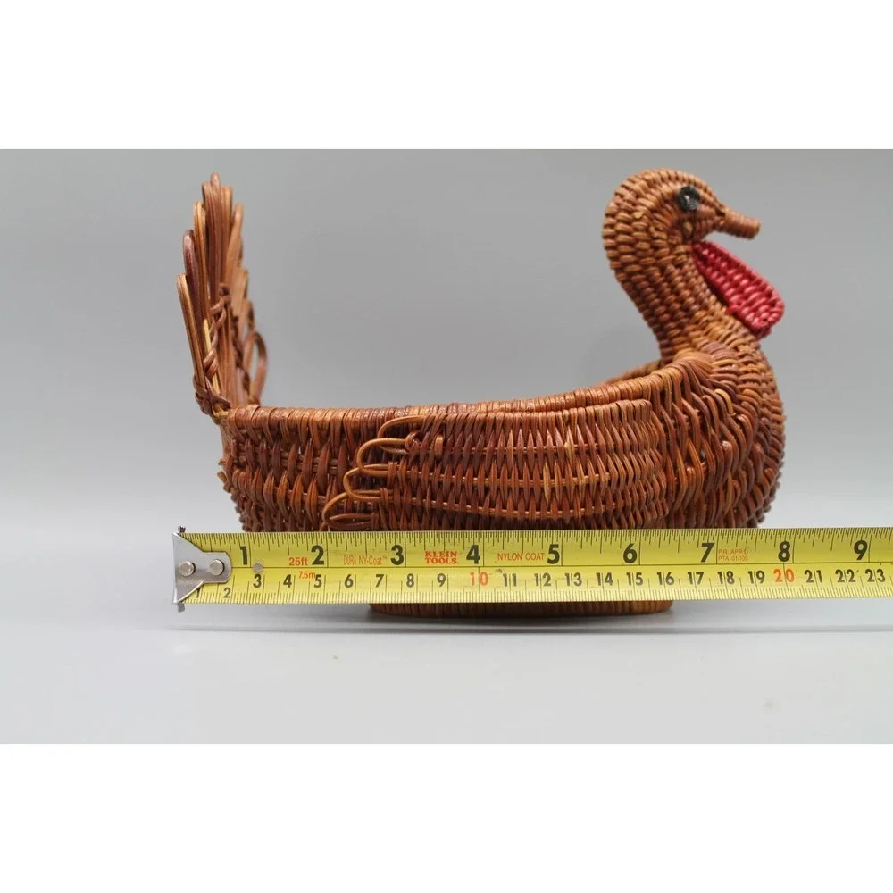 Vintage Avon Gift Collection Wicker Turkey Baskets Thanksgiving Fall Decor Set